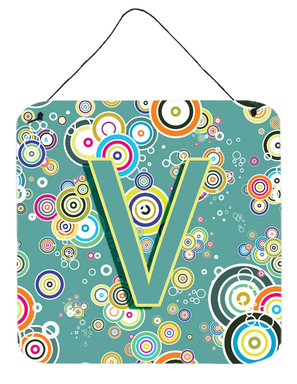 Circle Circle Teal Initial Alphabet Wall or Door Hanging Prints - 615872987085