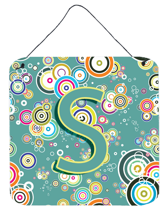 Circle Circle Teal Initial Alphabet Wall or Door Hanging Prints - 615872987054