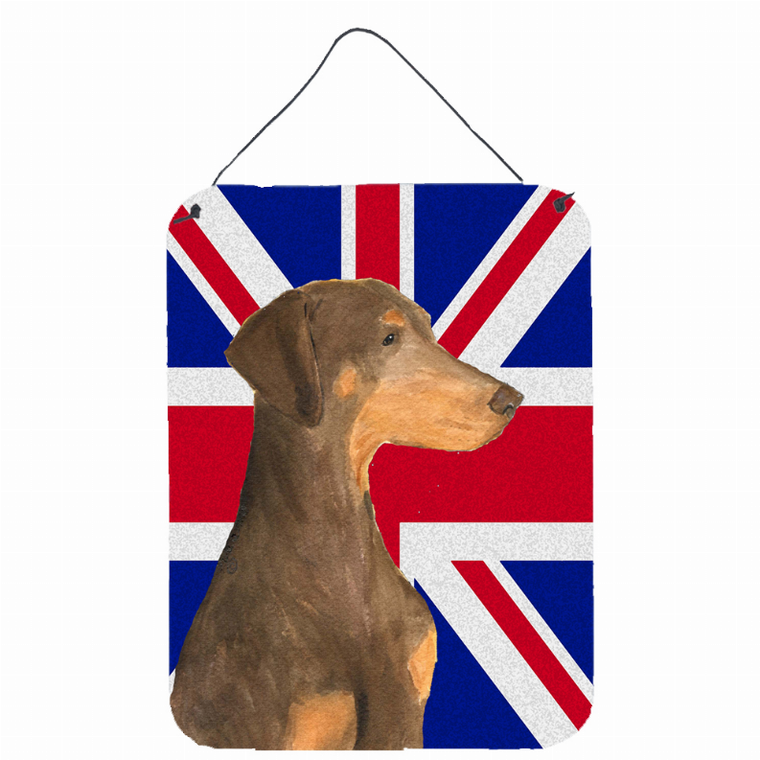 Dog Art with English Union Jack British Flag Wall or Door Hanging Prints - 615872833481