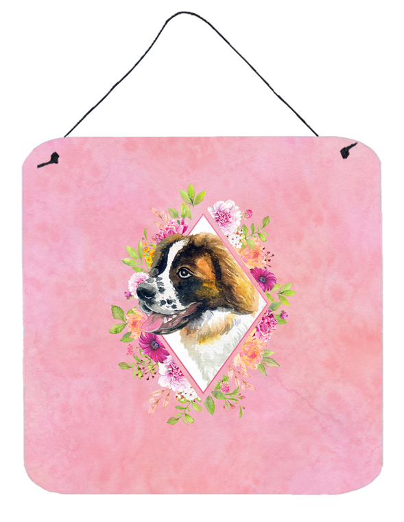 Flowers Design with Dog Wall or Door Hanging Prints - 194030071885