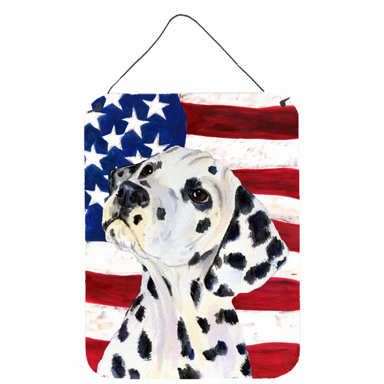 USA American Flag with Dog Wall or Door Hanging Prints - 615872607303
