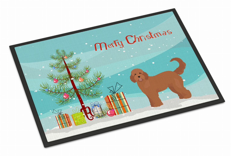 Christmas Tree Dog Art Indoor or Outdoor Mat - 194030025413