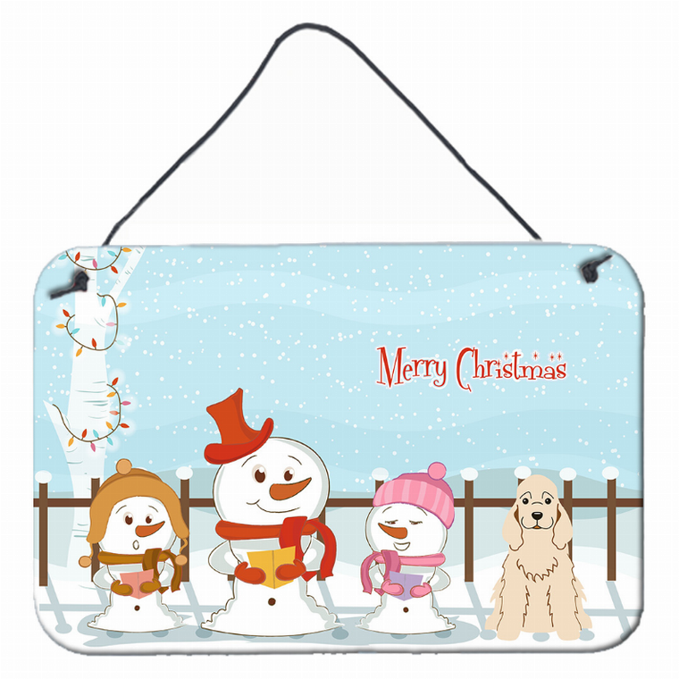 Merry Christmas Carolers Design with Dog Art Wall or Door Hanging Prints - 638508444288