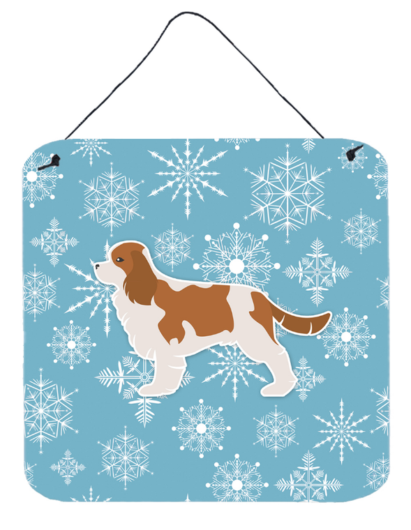 Winter Snowflake Design with Dog Art Wall or Door Hanging Prints - 638508520326