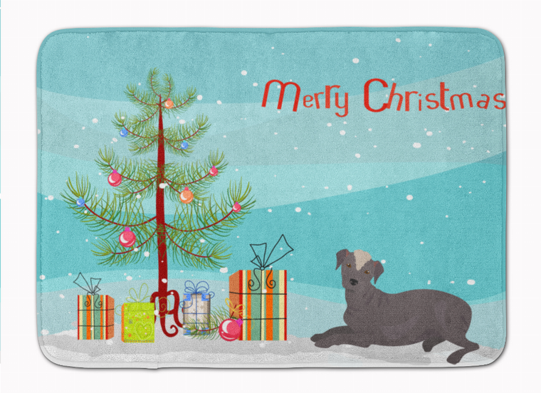 Christmas Tree Dog Art Machine Washable Memory Foam Mat - 194030038239