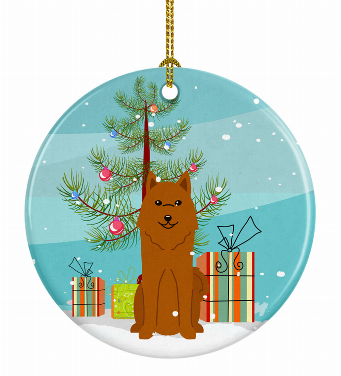 Christmas Tree and Dog on Ceramic Ornament - 652259328055