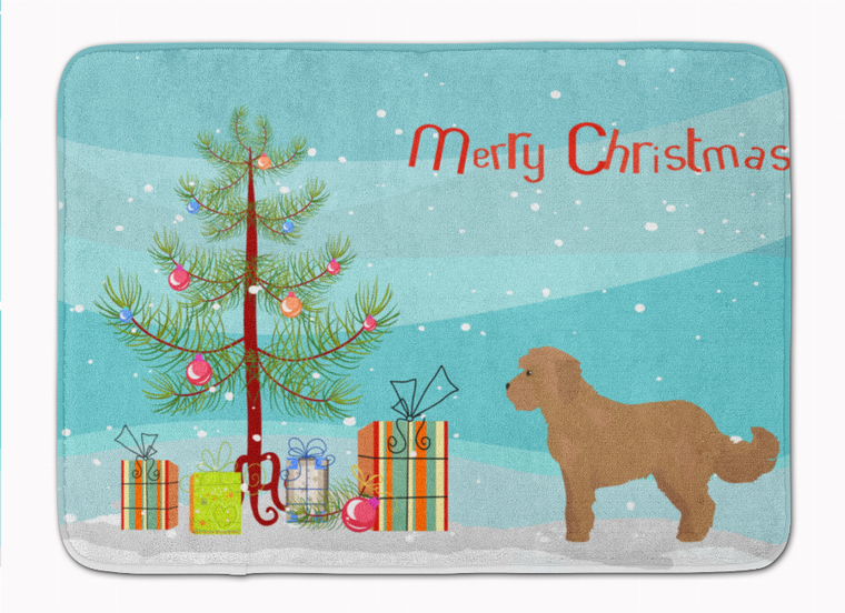 Christmas Tree Dog Art Machine Washable Memory Foam Mat - 194030039199