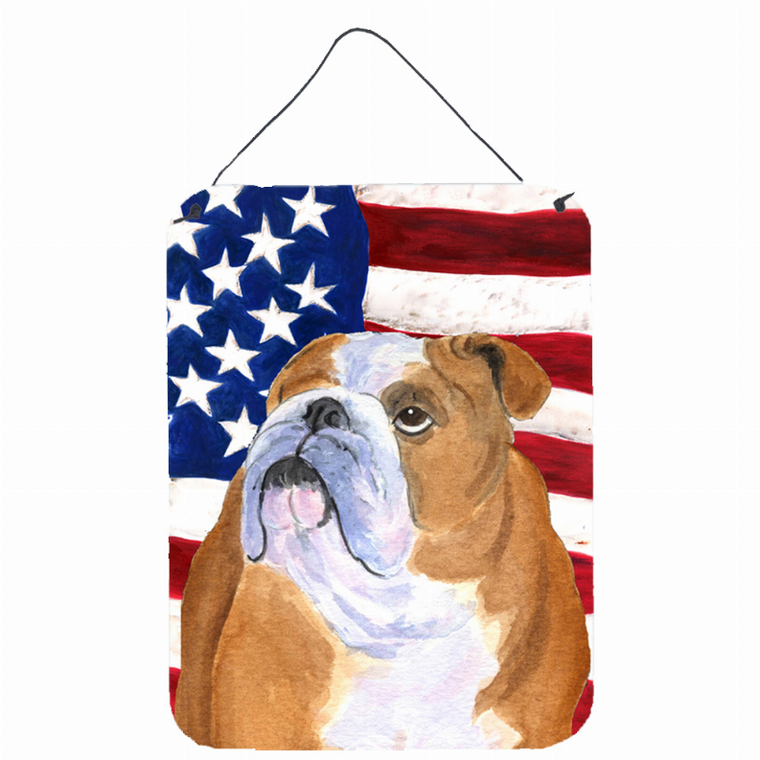 USA American Flag with Dog Wall or Door Hanging Prints - 615872607297