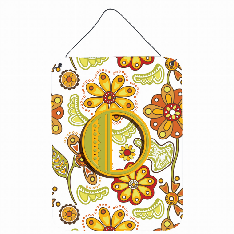 Monogram Letter Floral Wall or Door Hanging Prints - 638508028013
