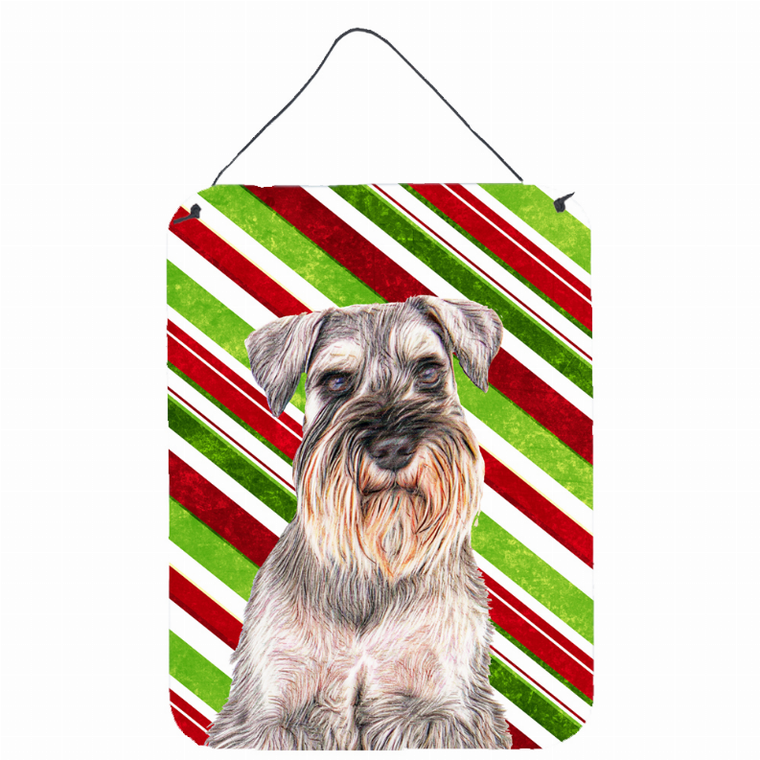 Candy Cane Holiday Christmas Design with Dog Wall or Door Hanging Prints - 615872867882
