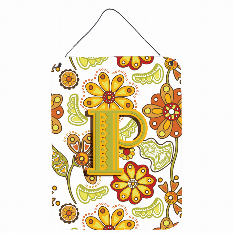 Monogram Letter Floral Wall or Door Hanging Prints - 638508028020