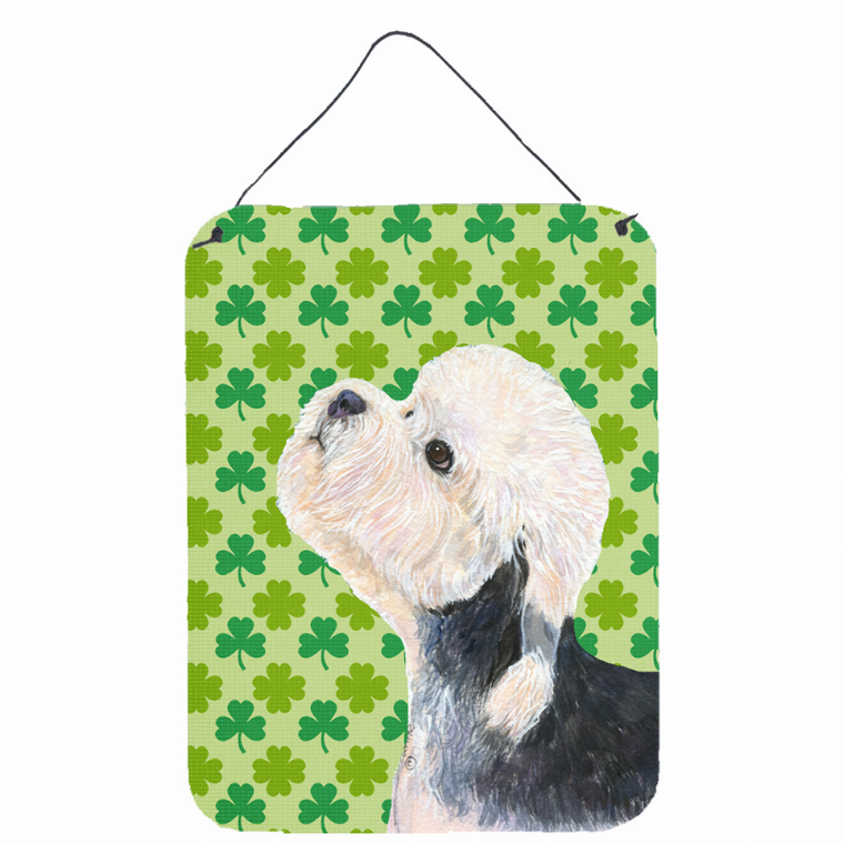 St. Patrick's Day Shamrock Portrait Design with Dog Wall or Door Hanging Prints - 615872618996