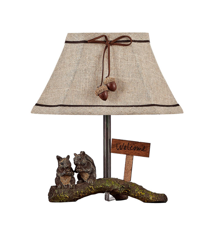 Squirrel Buddies Accent Lamp with Natural Shade - 4512822851594