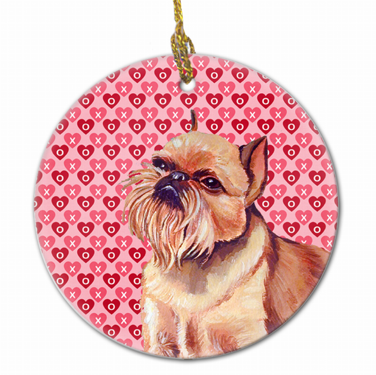 Valentine's Day Dog Portrait Ceramic Ornament - 615872602339