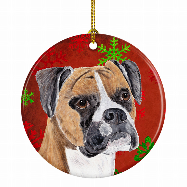 Holiday Dog on Ceramic Ornament - 615872599714
