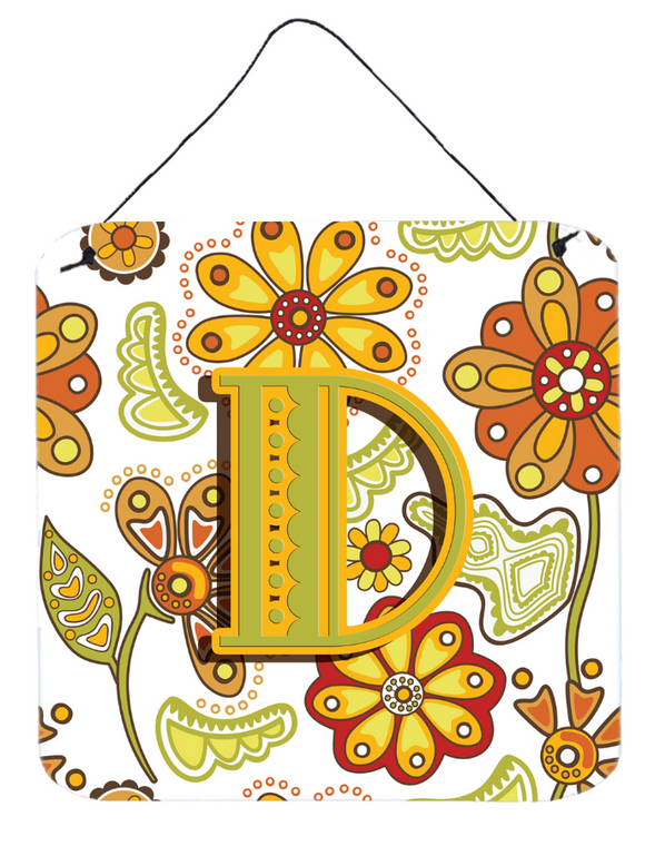 Monogram Letter Floral Wall or Door Hanging Prints - 615872983797