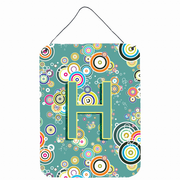Circle Circle Teal Initial Alphabet Wall or Door Hanging Prints - 638508030542