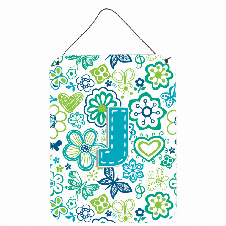 Flowers and Butterflies Monogram Letter Wall or Door Hanging Prints - 638508028488