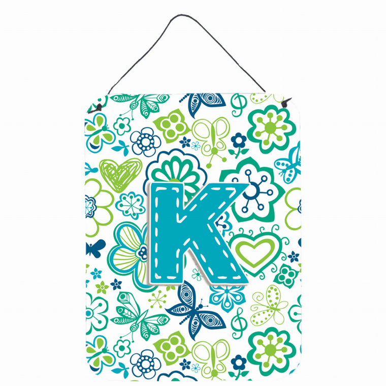 Flowers and Butterflies Monogram Letter Wall or Door Hanging Prints - 638508028495