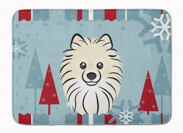 Winter Holiday Dog Art Machine Washable Memory Foam Mat - 638508634153