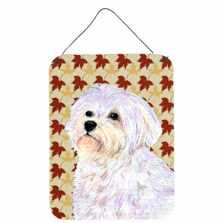 Fall Leaves Design with Dog Wall or Door Hanging Prints - 615872618538