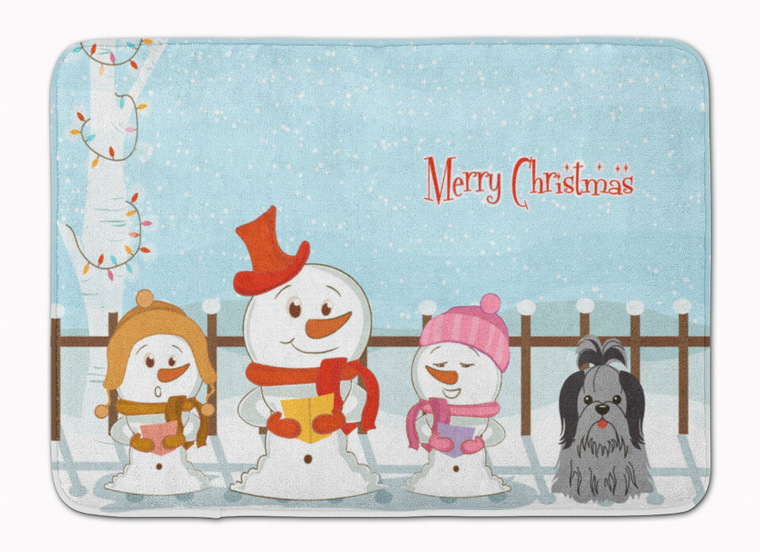 Merry Christmas Carolers Dog Art Machine Washable Memory Foam Mat - 638508638229