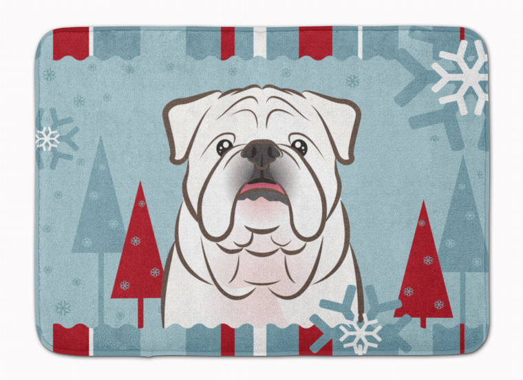Winter Holiday Dog Art Machine Washable Memory Foam Mat - 638508634283