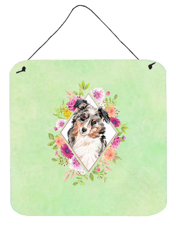 Flowers Design with Dog Wall or Door Hanging Prints - 194030074282