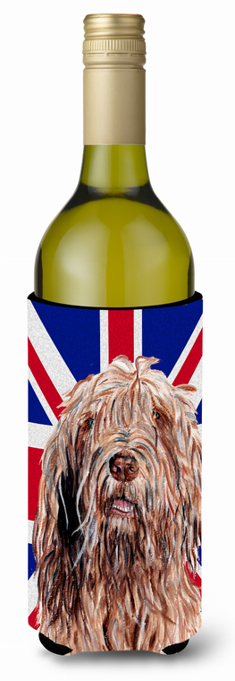 English Union Jack British Flag Design with Dog Wine Bottle Hugger - 615872823154