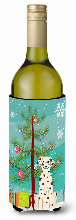 Merry Christmas Tree with Dog Wine Bottle Hugger - 638508540218