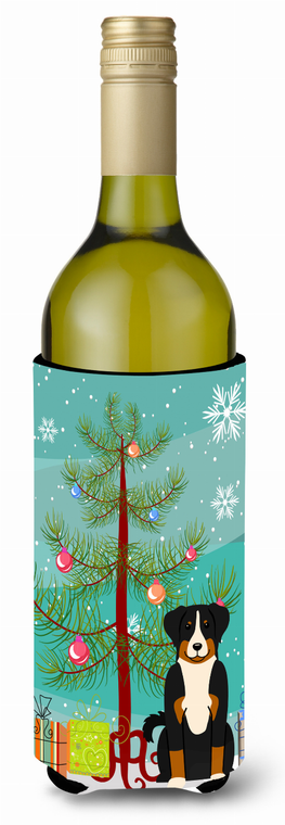 Merry Christmas Tree with Dog Wine Bottle Hugger - 638508539670