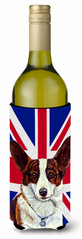 Dog with English Union Jack British Flag Wine Bottle Hugger - 615872827282