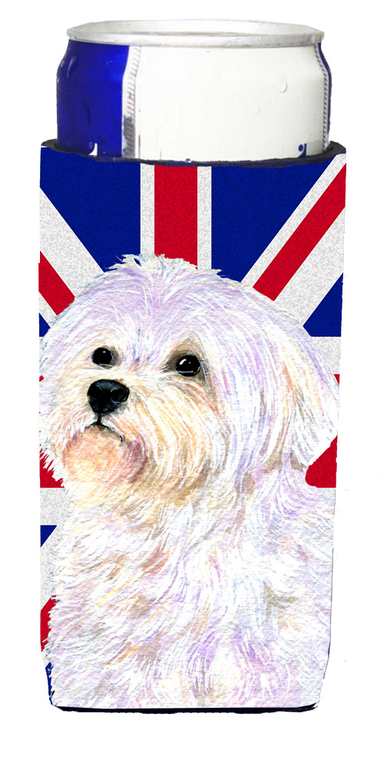 English Union Jack British Flag Design with Dog Ultra Hugger for slim cans - 615872831371