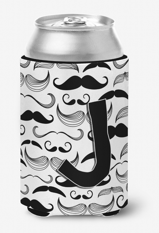 Monogram Letter Moustache Can or Bottle Hugger - 615872969845