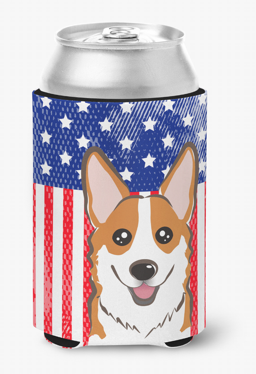 American Flag and Dog Can or Bottle Hugger - 638508243027