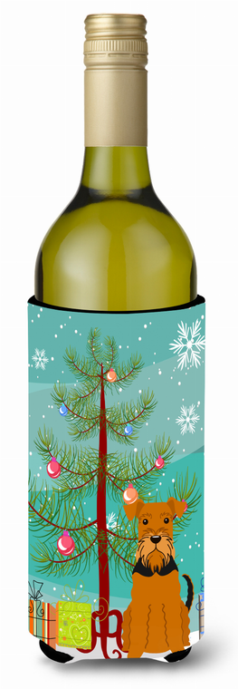 Merry Christmas Tree with Dog Wine Bottle Hugger - 638508539656