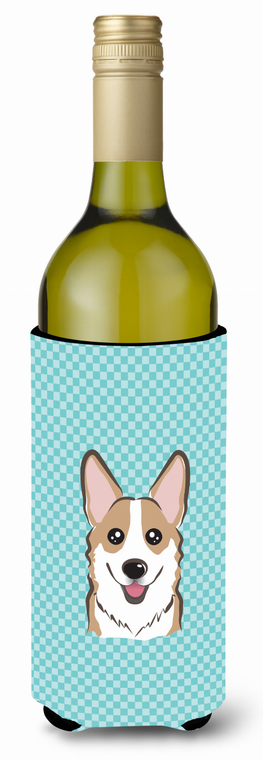 Checkerboard Design with Dog Wine Bottle Hugger - 615872917648