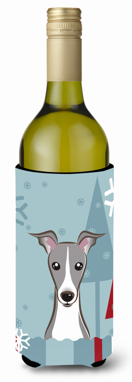 Winter Holiday Dog Design Wine Bottle Hugger - 638508124456