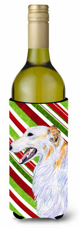 Candy Cane Christmas Design with Dog Wine Bottle Hugger - 615872709236