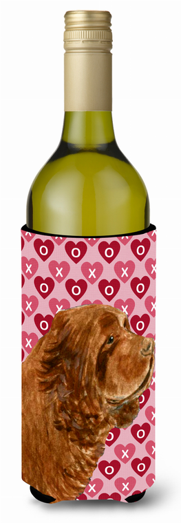 Hearts Love and Valentine's Day Design with Dog Wine Bottle Hugger - 615872709069
