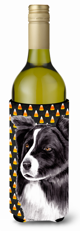 Candy Corn Halloween Design with Dog Wine Bottle Hugger - 615872703364