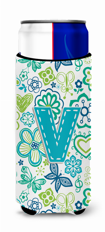 Letter Flowers and Butterflies Ultra Hugger for slim cans - 638508022387