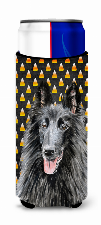 Candy Corn Halloween Design with Dog Ultra Hugger for slim cans - 615872737772