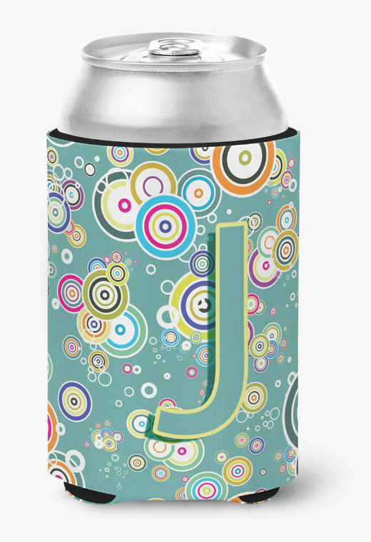 Monogram Letter Circle Circle Alphabet Can or Bottle Hugger - 615872971404