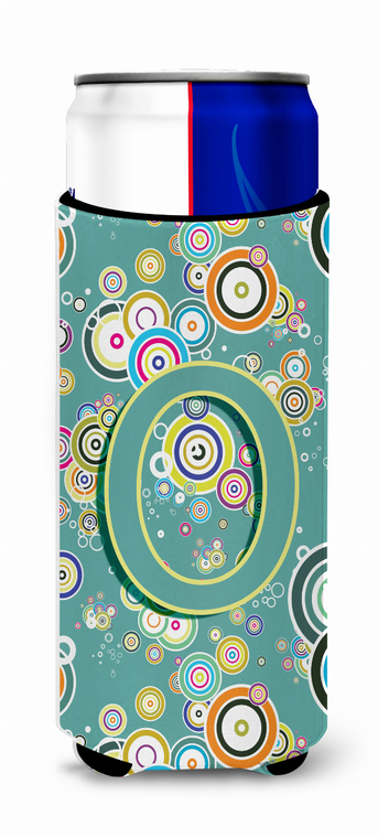Letter Circle Teal Initial Alphabet Ultra Hugger for slim cans - 638508024398