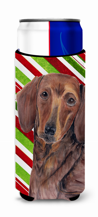 Candy Cane Christmas Design with Dog Ultra Hugger for slim cans - 615872739042