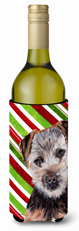 Candy Cane Christmas Design with Dog Wine Bottle Hugger - 615872846061