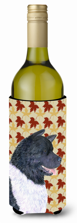 Fall Leaves Design with Dog Wine Bottle Hugger - 615872708147