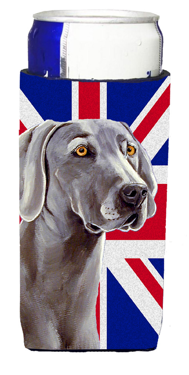 Dog with English Union Jack British Flag Ultra Hugger for slim cans - 615872826933