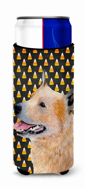 Candy Corn Halloween Design with Dog Ultra Hugger for slim cans - 615872732234